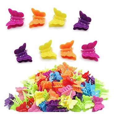 Imagem de MUUZLL Pacote com 50 grampos de cabelo borboleta pastel, acessórios fofos para meninas dos anos 90, cores foscas, cores sortidas, cores bonitas e aleatórias