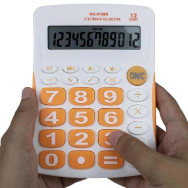 Imagem de Calculadora Média Tradicional 12 Dígitos Colorida De Mesa Comercial Es