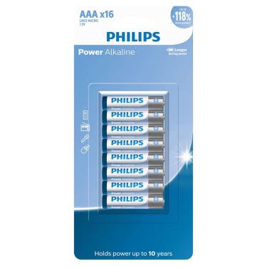 Imagem de Pilha alcalina palito aaa com 16 unidades LR03P16B/59 - Philips