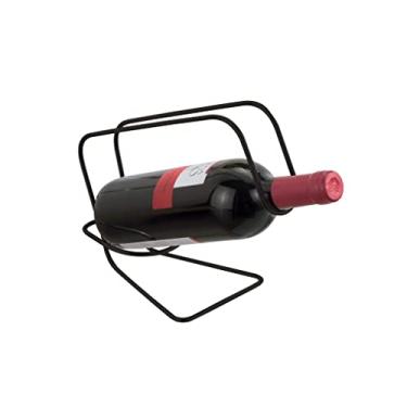 Imagem de Suporte De Mesa Porta Garrafa De Vinho Preto Alça Para Servir Organização Decoração Cozinha