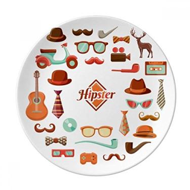 Imagem de Prato decorativo de porcelana Salver para guitarra musical alimentos frescos prato de jantar