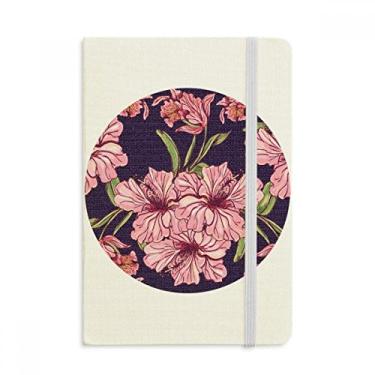 Imagem de Caderno de flores com folhas escuras, capa dura de tecido oficial