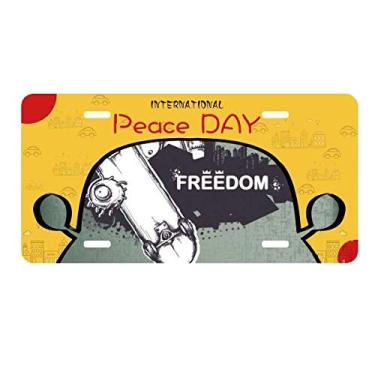 Imagem de DIYthinker Placa de licença Hip-Hop Freedom Skateboard Monster Pattern Tag Car Decor Peace Day