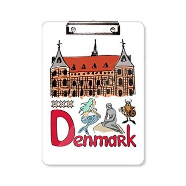 Imagem de Demark National Symbol Landmark Padrão Prancheta Pasta Bloco de Escrita Placa de Apoio A4