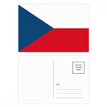 Imagem de Cartão postal com bandeira nacional da República Tcheca e cartão postal de aniversário para enviar cartões de agradecimento