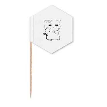 Imagem de Mapa de animal de estimação de gato Art Deco, bandeiras de palito de dente modernas, palitos de cupcake, festa celebração
