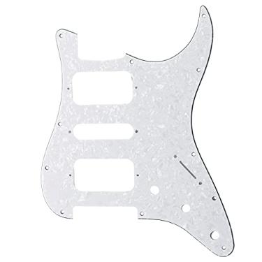 Imagem de Musiclily Pro 11 Furos Canto Redondo HSH Escudo Strato Pickguard para Guitarra Fender American/Mexican Standard Stratocaster, 4 Camadas Branco Perolado