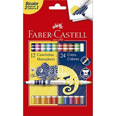 Imagem de Caneta Hidrográfica FABER-CASTELL Bicolor 12 Unds / 24 Cores