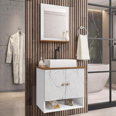 Imagem de Gabinete Banheiro Deli Torino Bco Torneira Valv Click Black