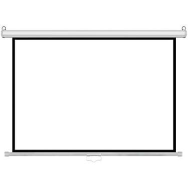 Imagem de Tela De Projetor Manual, Taxa De Alta Definição 4:3 Tela De Projeção Widescreen Para Filmes Internos E Externos Em Casa, Montável Em Parede Ou Teto,72 Polegadas,Super21