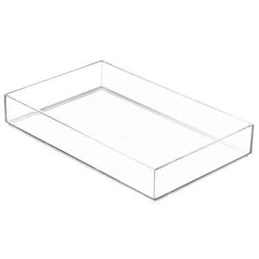 Imagem de Organizador de gaveta de plástico iDesign Clarity, recipiente de armazenamento para penteadeira, banheiro, gavetas de cozinha, 20 x 30 x 5 cm, transparente