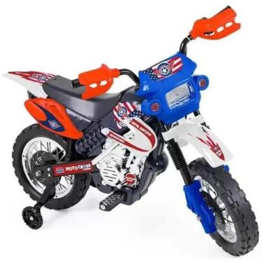 Imagem de Mini Motinha Elétrica Infantil Motocross Azul P/ Crianças Brinquedos H