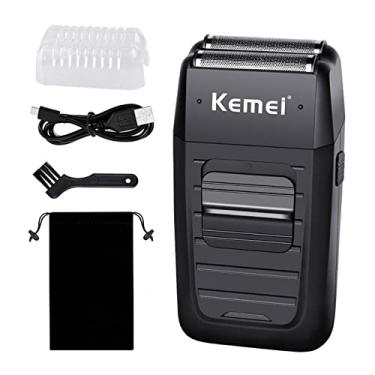 Imagem de kemei Men's Reciprocating Cordless Razor Shaver Electric Rechargeable Shavers Precision Beard Sideburn Trimmer Razors Twin Blade Multifunction Grooming Razor