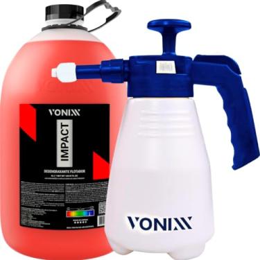 Imagem de PRODUTO PARA LAVAGEM AUTOMOTIVA SHAMPOO DESINGRAXANTE IMPACT 5 L + SNOW FOAM GERADOR DE ESPUMA E PULVERIZADOR MANUAL HÍBRIDO 2 EM 1 – 2L VONIXX