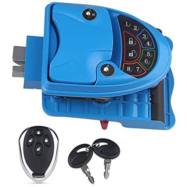 Imagem de Fechadura De Porta De Entrada Sem Chave RV, Com Teclado Retroiluminado, Trava De Alça Com Trava, Controle Remoto, Chaveiro De Porta RV Sem Chave De Liga De Zinco, Para Trailer De Viagem (Size : Blue