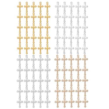 Imagem de diyalo 100 peças/pacote mini minúscula cruz Jerusalém crucifixo encantos diy pulseira colar pingente acessórios para fabricação de joias, Metal, Sem Pedra Preciosa