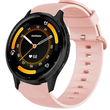 Imagem de Compatível com Garmin Venu 3, Lamshaw 22 mm de silicone de liberação rápida, pulseiras macias de substituição com fivela de aço inoxidável para compatível com Garmin Venu 3/Venu 2/Forerunner 255/Forerunner 255 Music/Forerunner 265/Forerunner 745/vivoactive 4/First Avenger/Darth Vader (rosa)
