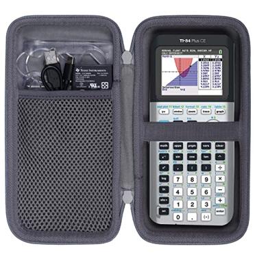 Imagem de co2CREA Estojo de transporte para Texas Instruments TI-84 Plus CE Python Enhanced/TI-84/TI-Nspire CX II CAS/TI-Nspire CX II/TI-83 Plus/TI-89 Titanium/TI-85/TI-86 Color Graphing Calculator, caixa cinza