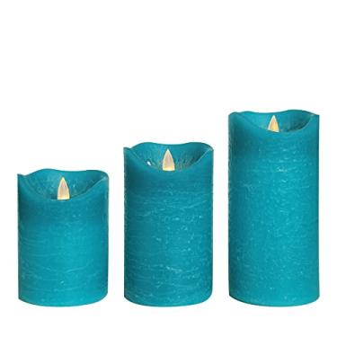 Imagem de CANDLE CHOICE Velas sem chamas operadas por bateria com cronômetro, pilares elétricos realistas de LED cintilantes, temporizador automático de ciclo diário, 6 horas em 18 horas, conjunto de 3 texturas