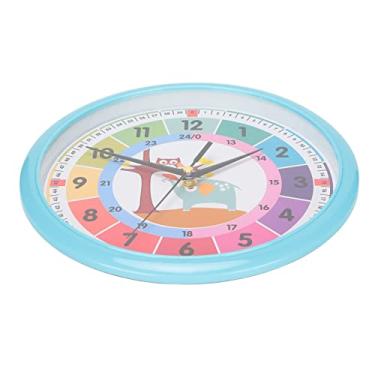 Imagem de Relógio de parede, relógio de parede resistente para crianças quartos para salas de aula azul