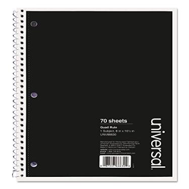 Imagem de Universal Caderno de encadernação de arame, 1 matéria, régua de quadrilla (4 m²), capa preta, (70) 10,5 x 8 folhas