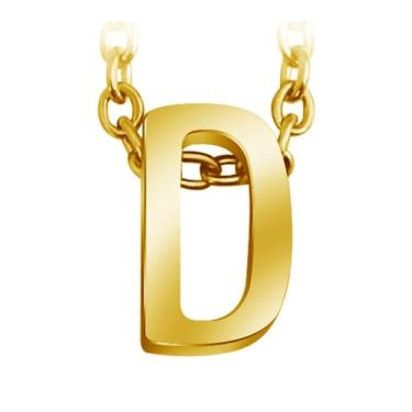 Imagem de Godtemrow Colar de aço inoxidável com pingente de alfabeto dourado delicado para mulheres e meninas, joias personalizadas, presentes de bênção, Metal, Sem Pedra Preciosa