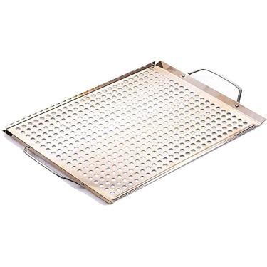 Imagem de Assadeira Para Churrasqueira Grelhar Grill Aço Inox Premium