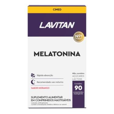 Imagem de Suplemento Alimentar Melatonina 0.21mg Morango, Branco, Lavitan, 150 cápsulas