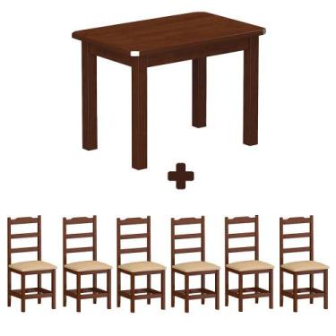 Imagem de Mesa Retangular Com 6 Cadeiras Estofadas - 160cm - Mormont Shop Jm - N
