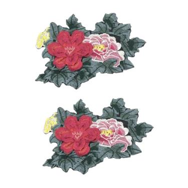 Imagem de DIYEAH 2 Unidades pasta de bordar passar roupa decorações de flores adesivos criatividade kraft decoração pasta de pano de flor adesivo de remendo as flores bordado aplique de pano roupas