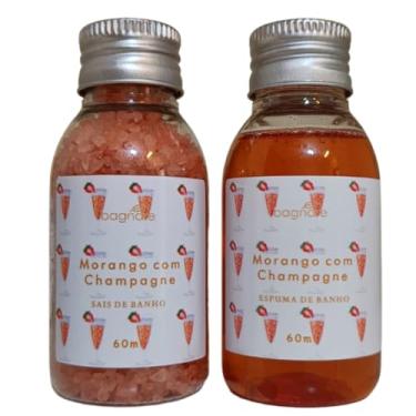 Imagem de Bagnare - Sal de Banho e Espuma Banheira Hidro Ofuro Spa morango Champagne