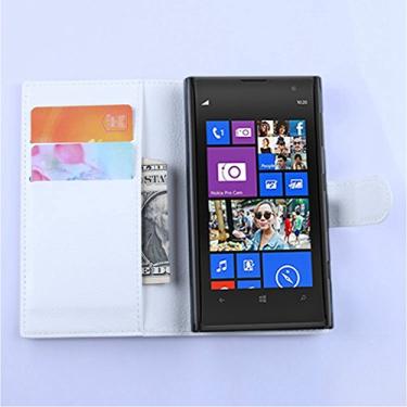 Imagem de Capa carteira Microsoft Lumia 1020, capa carteira flip de couro PU premium com compartimento para cartão, suporte e fecho magnético [capa interior à prova de choque de TPU] Compatível com Microsoft