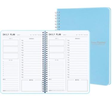 Imagem de TREES Agenda Diária Sem Data com Lista de Tarefas, Refeições, Anotações, 2021, 25.4 cm x 18.5 cm, Capa PVC Flexível, Encadernação de Fio Duplo