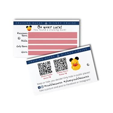 Imagem de Etiqueta Cruising Ducks com furo | Pacote com 30 | Dupla face com códigos QR do Facebook | Etiquetas de tamanho de cartão de visita de 5 x 9 cm | #CruisingDucks Oh What Luck!