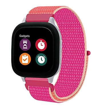 Imagem de NOLIKO Compatível com relógio Gizmo Gabb 3 2 1 de substituição para crianças, meninos e meninas, acessórios esportivos de nylon de 20 mm de tamanho pequeno para relógio Verizon Gizmo, vermelho romã