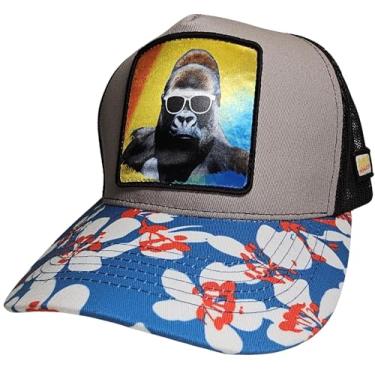 Imagem de Gorilla in Sunnies Boné de beisebol ajustável boné de beisebol snapback, boné masculino, chapéu de verão, chapéu moderno, parece legal, chapéu feminino azul claro, Azul claro, Tamanho Único