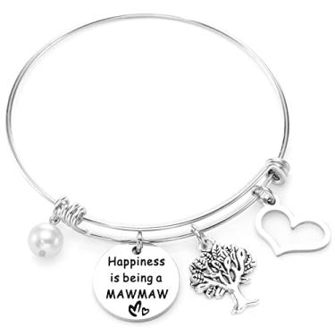 Imagem de Kivosliviz Pulseira Mawmaw Presentes para Mulheres Future Mammaw Jewelry Promoted to Mamaw Pulseiras Expecting Maw Maw Gift First Time New Mawmaw Bracelet, 8.5 inches, Aço inoxidável, aço inoxidável