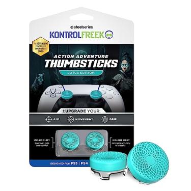 Imagem de KontrolFreek FPS Lotus Para Playstation 5 e Playstation 4 | Indicadores de desempenho | 2 côncavos de cintura média | Verde-azulado/transparente