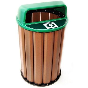Imagem de Lixeira para Coleta Seletiva 90L Diversas Cores Madeira Plastica Ecologica