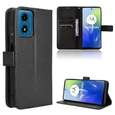 Imagem de Elubugod Capa de couro compatível com Motorola Moto G04s, capa flip de couro PU compatível com Motorola Moto E14 / Moto G24 / Moto G24 Power/Moto G04 XT2421-2 capa preta
