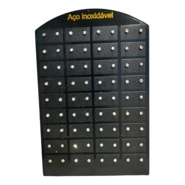 Imagem de Brinco De Strass 36 Pares Aço Inox Tamanho Pequeno Kit Brilhante Não Escurece