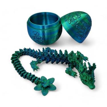 Imagem de ZZ LIFE Ovo de dragão de flor de cerejeira surpresa - articulações articuladas de dragões de 35,5 cm - Cerejeira com tema de flor de cerejeira, ovo de dragão misterioso, TDAH, estresse, alívio da