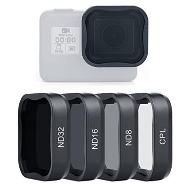 Imagem de SOONSUN Kit de filtro ND para GoPro Hero 5/6/7 preto, pacote com 4 (ND8, ND16, ND32, CPL), filtro de lente polarizadora e densidade neutra de vidro óptico multi-revestido com estojo de armazenamento
