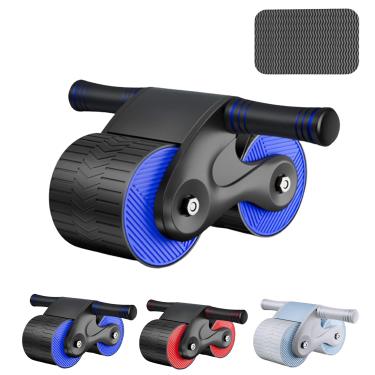 Imagem de Roda abdominal de rebote automático, 2023 roda para exercícios abdominais fitness, rodas springback rolo exercitador abdominal doméstico com joelheira equipamento de fitness doméstico para treino abdo
