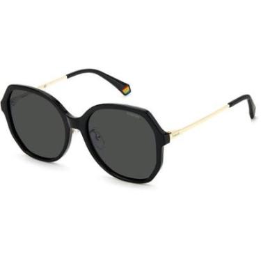 Imagem de Óculos de Sol Polaroid 6177 G S 807 57M9 Preto Feminino - Preto - Feminino - Único-Feminino