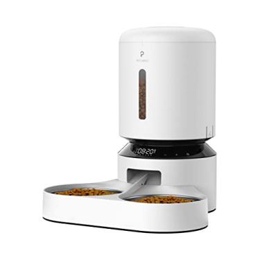 Imagem de Dispensador automático de comida de gato PETLIBRO para 2 animais de estimação 5L alimentador automático de ração seca com divisor e 2 tigelas de aço inoxidável, chamada de refeição 10s e configuração