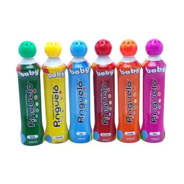 Imagem de Kit 6 Canetas Carimbo Pinguelo Baby 40ml - Diversas Cores - Pinguelô