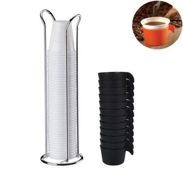 Imagem de Kit Porta Copos Descartável De Mesa Café Chá 50/80ml Suporte Organizad