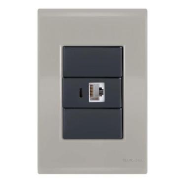 Imagem de Conjunto 1 Tomada Rede Rj45 - Tramontina Liz Fendi / Grafite