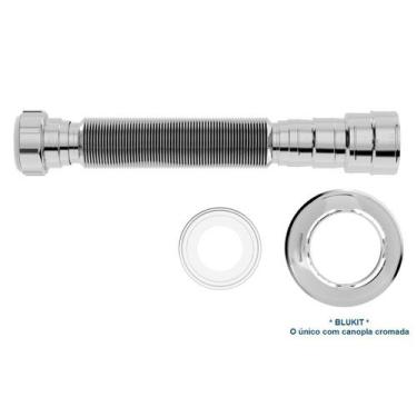 Imagem de SIFAO TUBO EXTENSIVO UNIVERSAL Com CANOPLA  CROMADO  - 031101 - Blukit